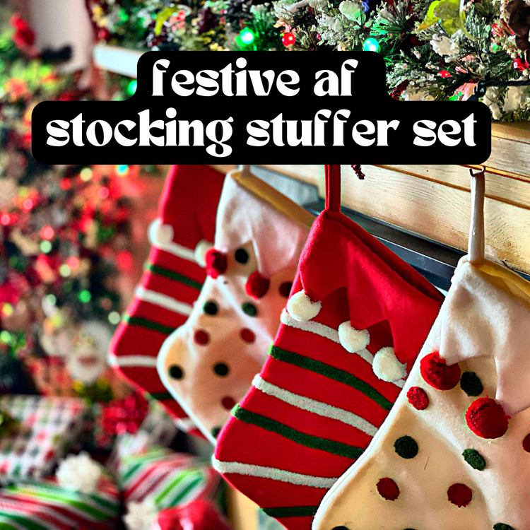 Festive AF Travel Candle Stocking Stuffer Set - Festive AF, Fir Fuck's Sake, Warm Hugs