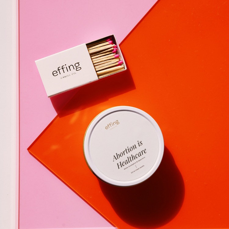Travel Candle - Abortion is Healthcare | Notes: Eucalyptus, Spearmint & Cucumber Wooden Wick Candle