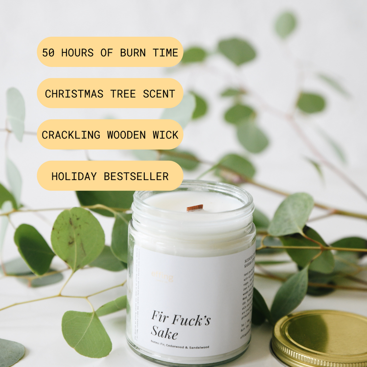 Best Holiday Candle. Christmas Tree candle. Wooden Wick candle.