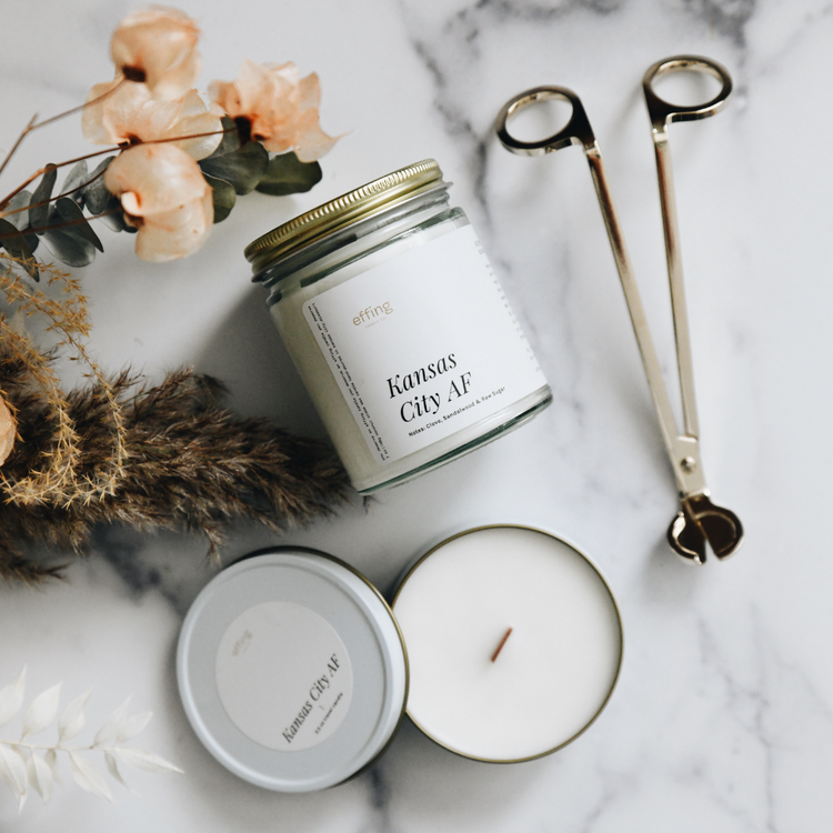 The best candles in Kansas City. Wooden wick candles made with love in KC.