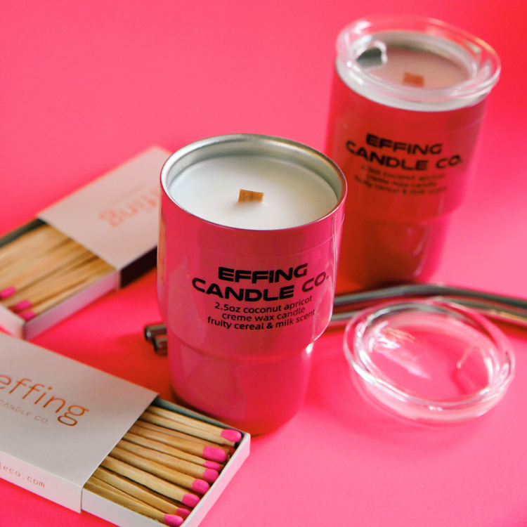 Set of 6 Custom Mini Tumbler Candles - Pink