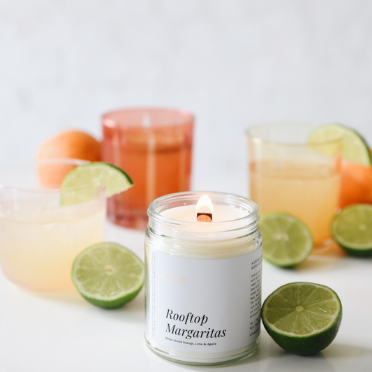 Rooftop Margaritas | Notes: Blood Orange, Lime & Agave Wooden Wick Candle