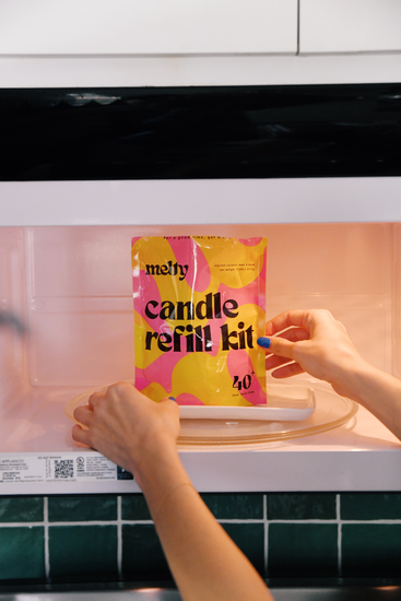 Microwavable candle refill