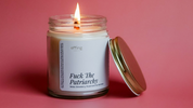 Fuck the patriarchy wooden wick candle

