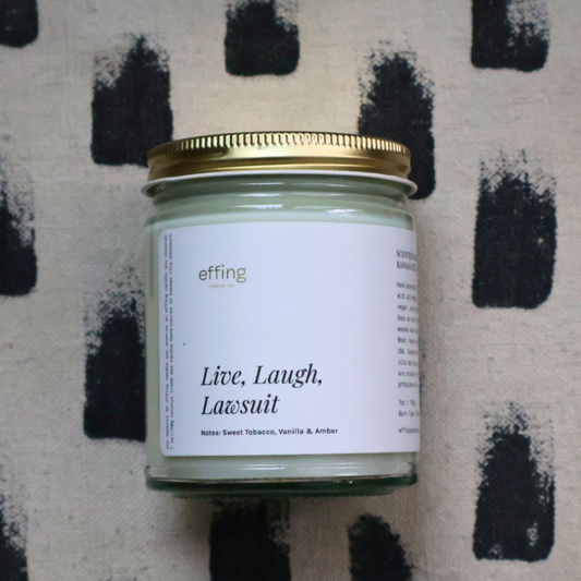 ONLINE EXCLUSIVE - Live, Laugh, Lawsuit Candle | Funny Gift for Lawyers