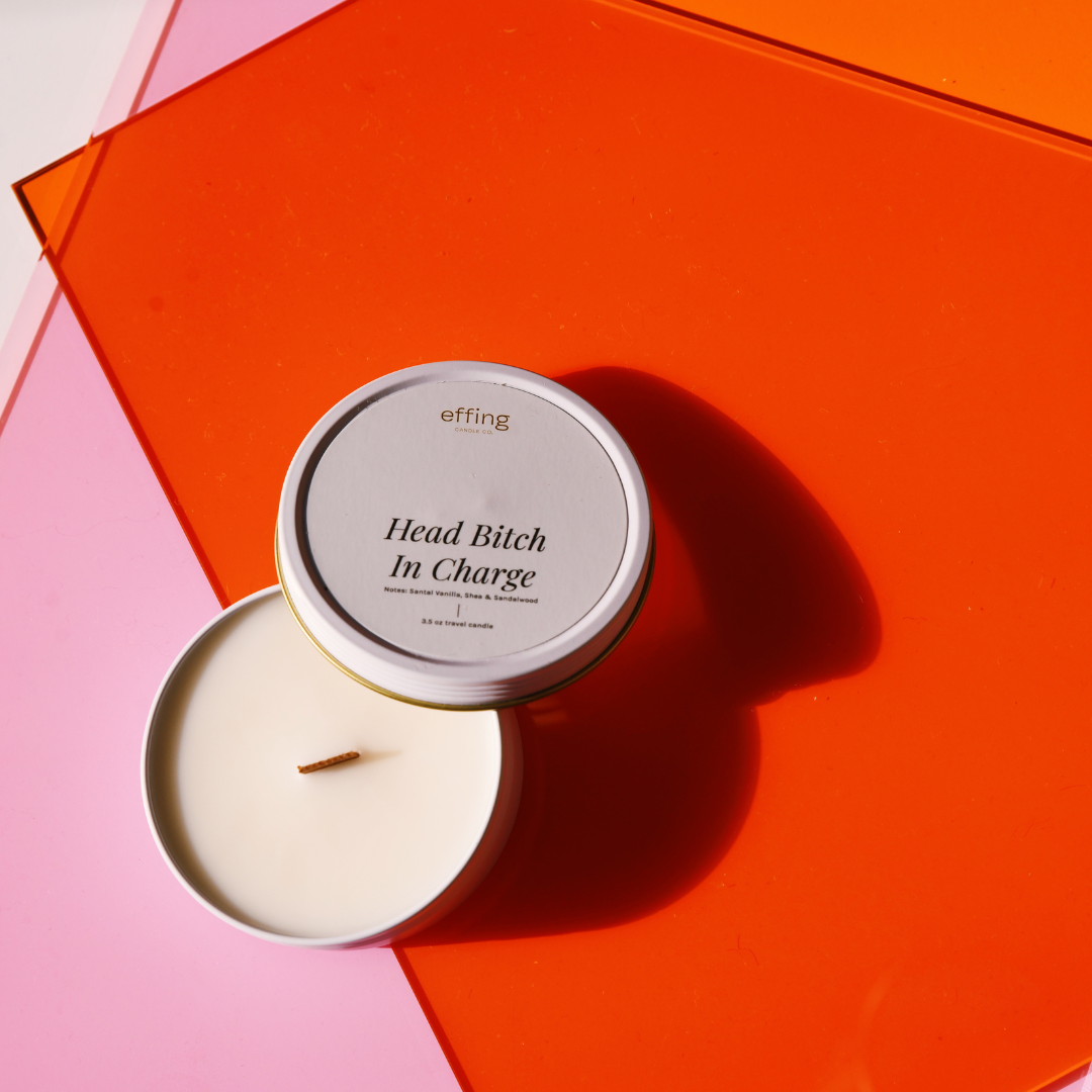 Travel Candle - Head Bitch In Charge | Notes: Santal Vanilla, Shea & Sandalwood