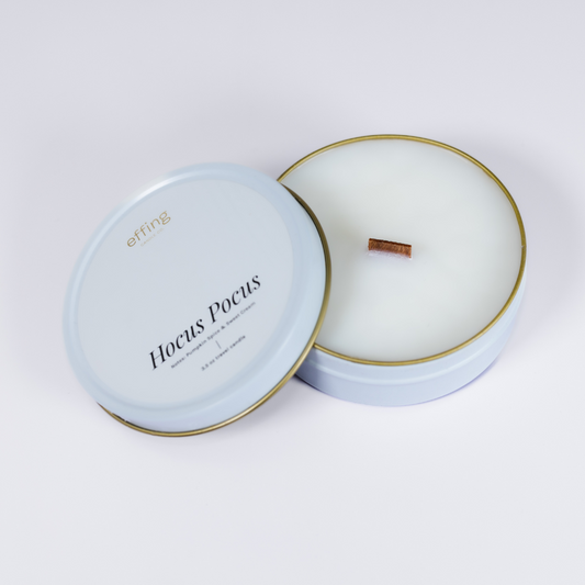 Travel Candle - Hocus Pocus | Notes: Pumpkin Spice & Sweet Cream Wooden Wick Candle