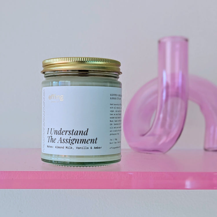 I Understand The Assignment | Notes: Almond Milk, Vanilla & Amber 7oz Wooden Wick Candle