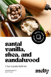 Candle Refill Kit - Santal Vanilla, Shea & Sandalwood | Cozy Fragrance