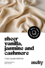 Candle Refill Kit - Sheer Vanilla, Jasmine & Cashmere | Cozy Fragrance