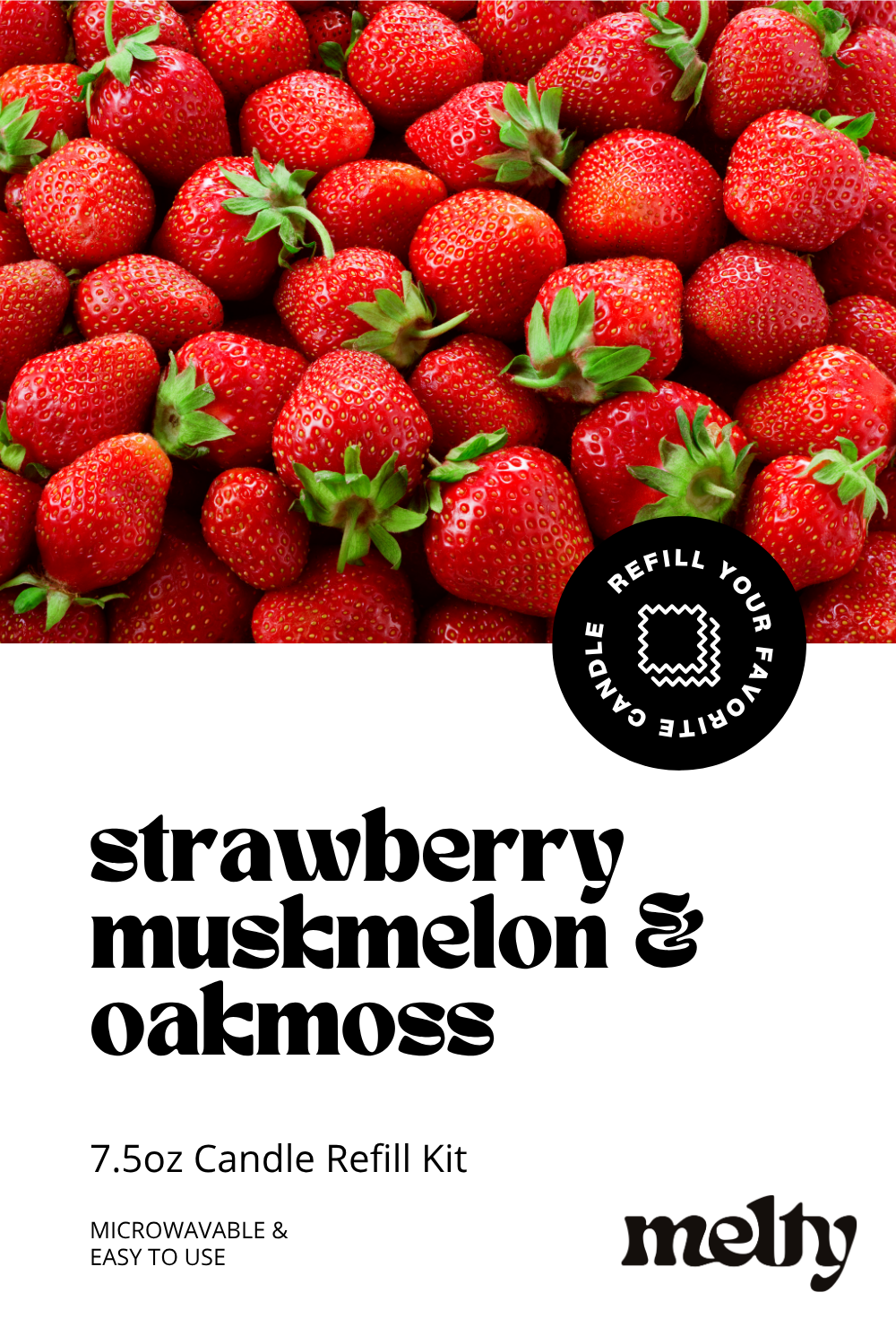 Candle Refill Kit - Strawberry, Muskmelon & Oakmoss | Fruity Fragrance