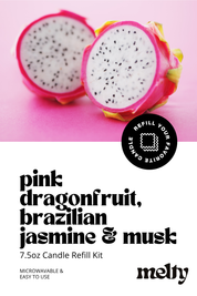 Candle Refill Kit - Pink Dragonfruit, Brazilian Jasmine & Musk | Fruity Fragrance