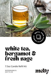 Candle Refill Kit - White Tea, Bergamot & Fresh Sage  | Clean Fragrance