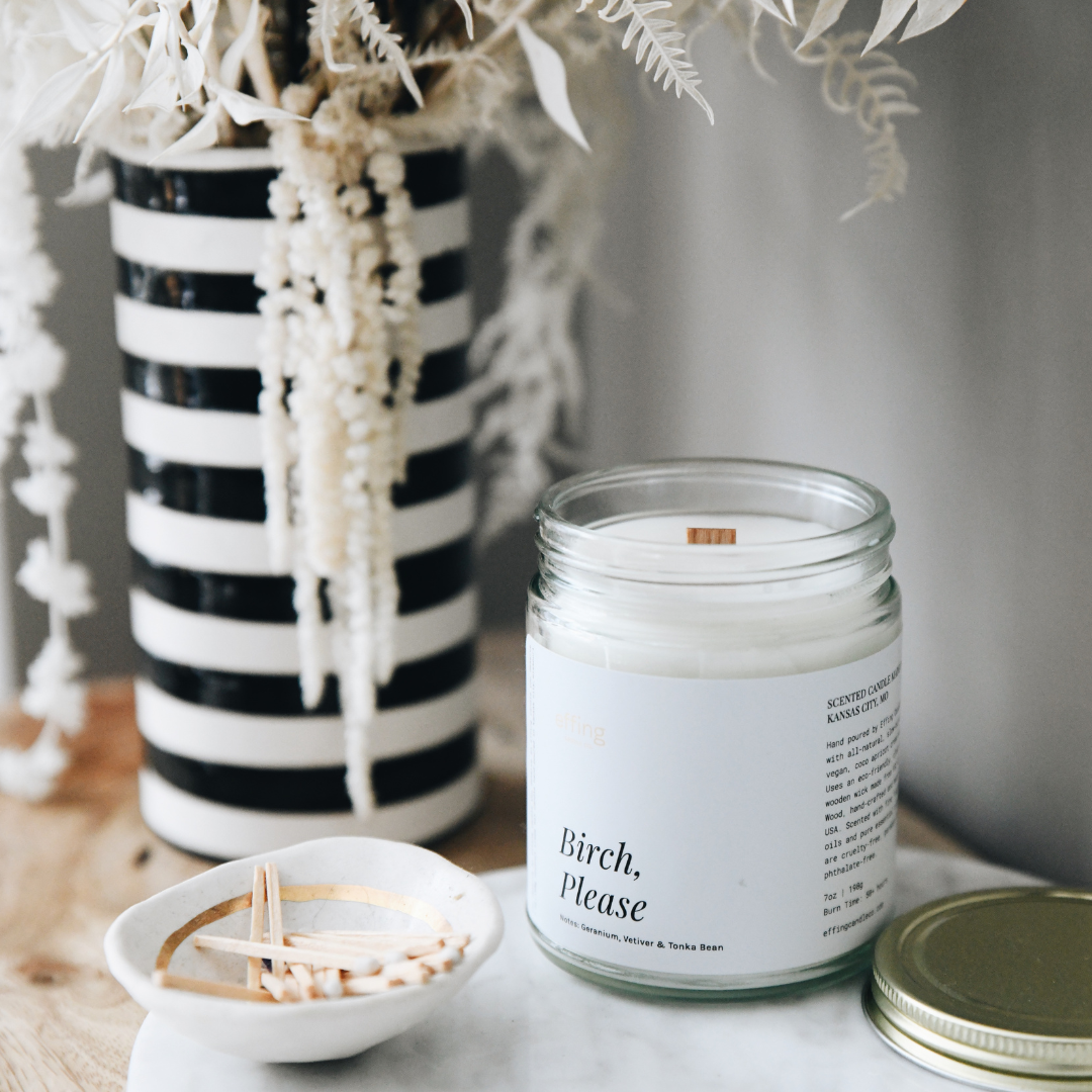 Birch, Please Wooden Wick Candle Made in Kansas City