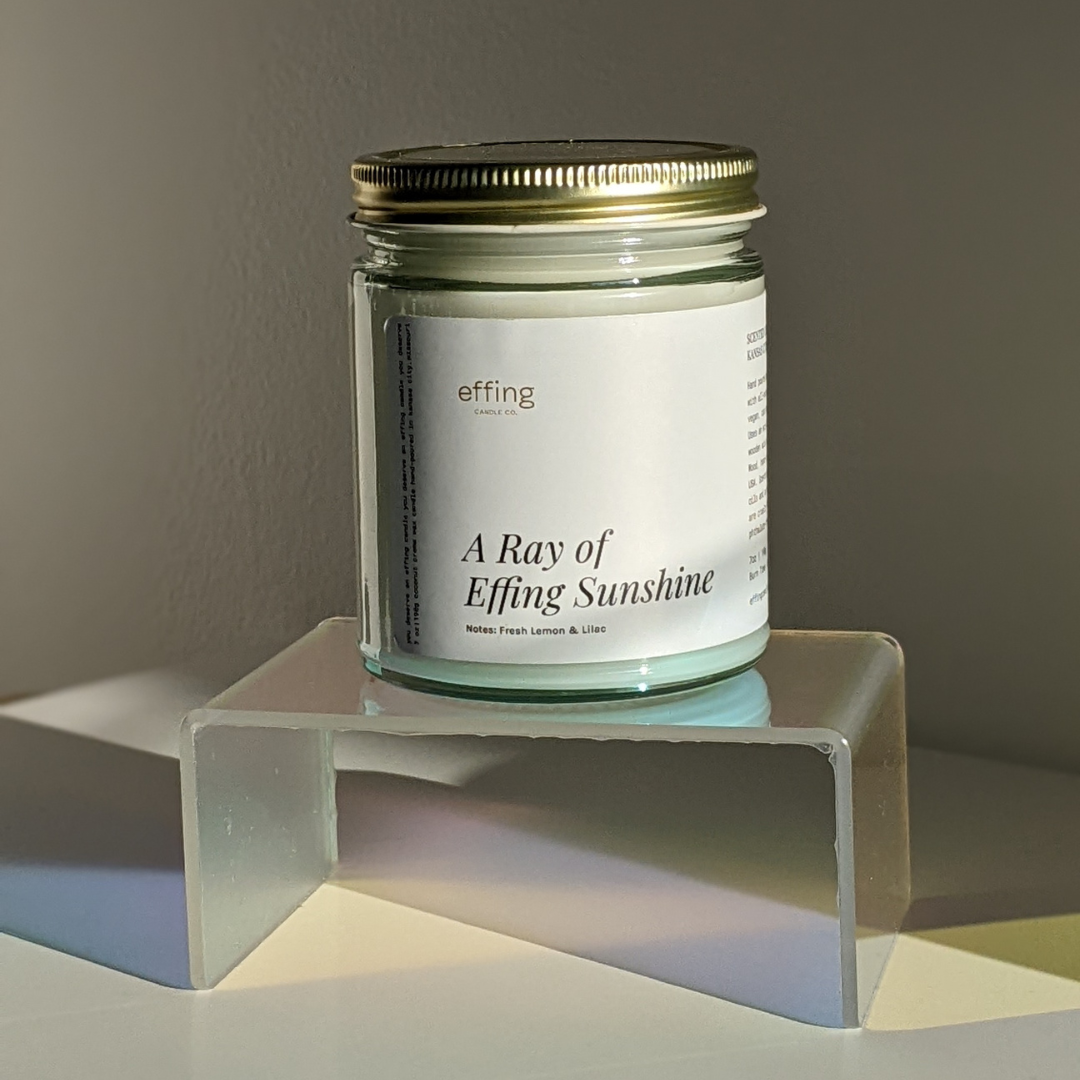 Ray of Effing Sunshine Fresh Lemon and Lilac Wooden Wick Candle 
